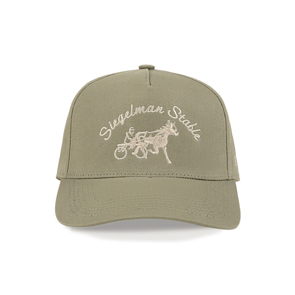 Siegelman Stable Olive Green Structured Hat Cap